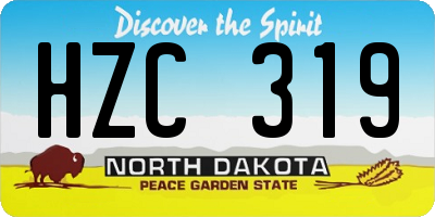 ND license plate HZC319