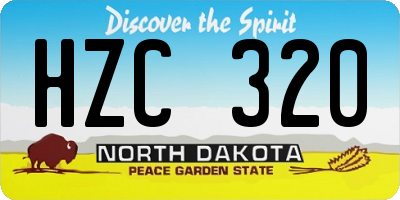 ND license plate HZC320