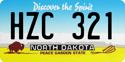 ND license plate HZC321