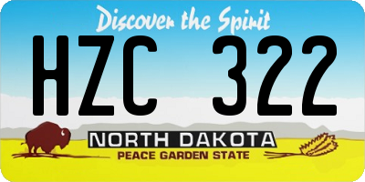 ND license plate HZC322