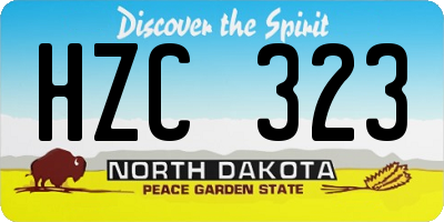 ND license plate HZC323