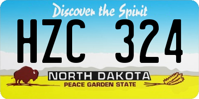 ND license plate HZC324