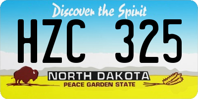 ND license plate HZC325