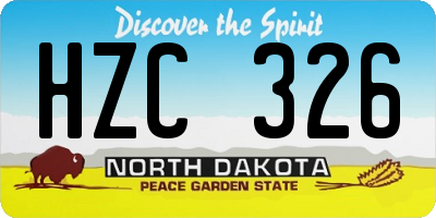 ND license plate HZC326