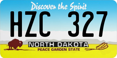 ND license plate HZC327