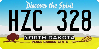 ND license plate HZC328