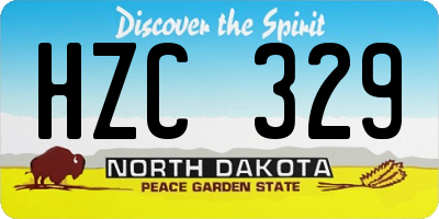 ND license plate HZC329