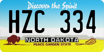 ND license plate HZC334