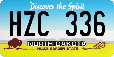 ND license plate HZC336