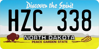 ND license plate HZC338