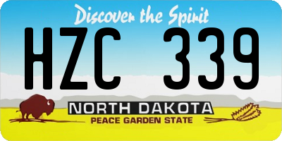 ND license plate HZC339