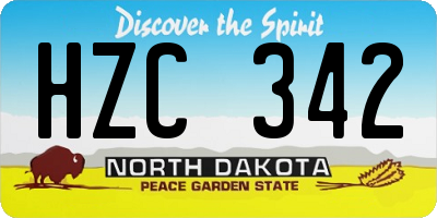 ND license plate HZC342