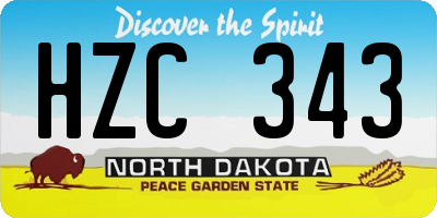 ND license plate HZC343