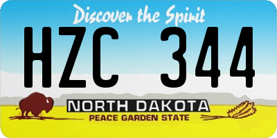 ND license plate HZC344