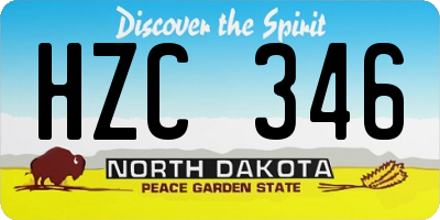 ND license plate HZC346