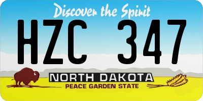 ND license plate HZC347