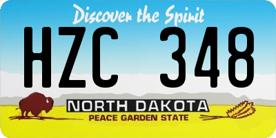 ND license plate HZC348