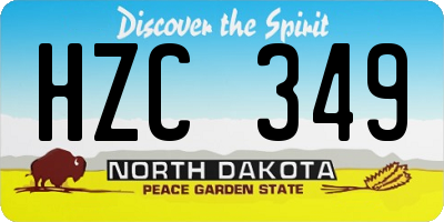 ND license plate HZC349