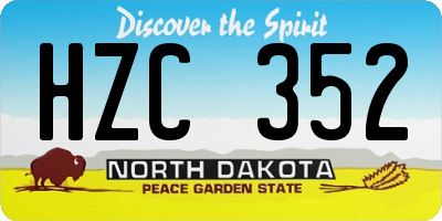 ND license plate HZC352