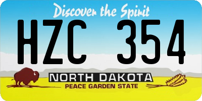ND license plate HZC354