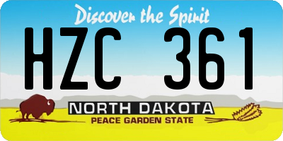 ND license plate HZC361