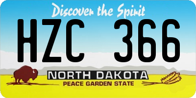 ND license plate HZC366