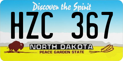 ND license plate HZC367