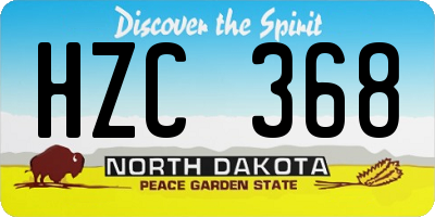 ND license plate HZC368