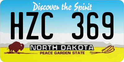 ND license plate HZC369