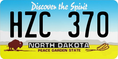 ND license plate HZC370