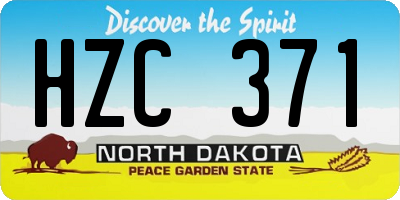 ND license plate HZC371