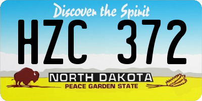 ND license plate HZC372