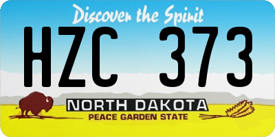 ND license plate HZC373
