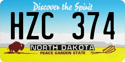 ND license plate HZC374