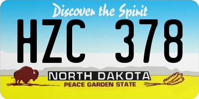 ND license plate HZC378