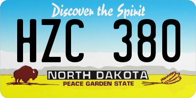 ND license plate HZC380