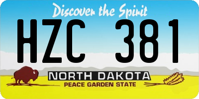 ND license plate HZC381