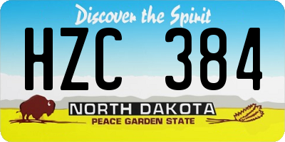 ND license plate HZC384