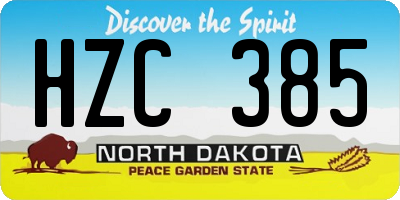 ND license plate HZC385