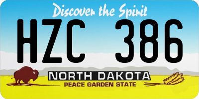 ND license plate HZC386