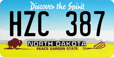 ND license plate HZC387