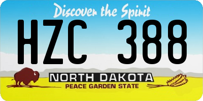 ND license plate HZC388