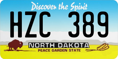 ND license plate HZC389