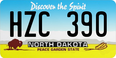 ND license plate HZC390