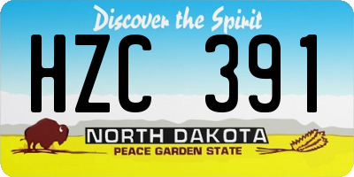 ND license plate HZC391