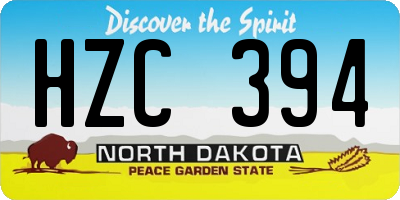 ND license plate HZC394
