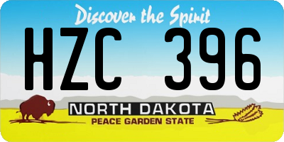 ND license plate HZC396