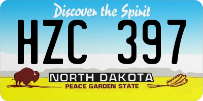 ND license plate HZC397