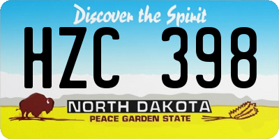 ND license plate HZC398