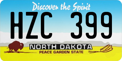 ND license plate HZC399